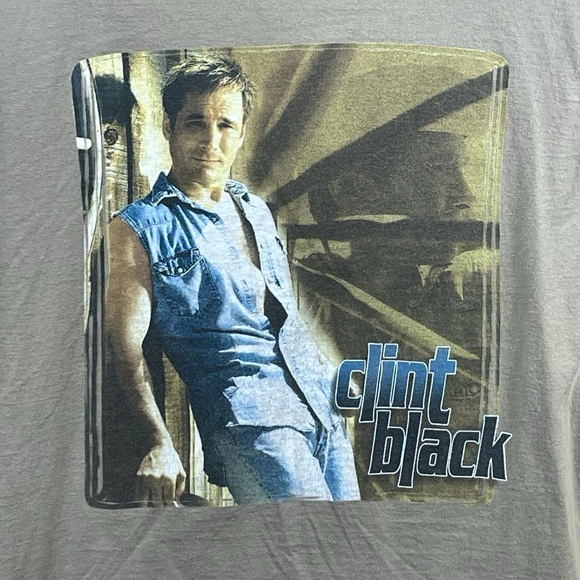 Clint Black Men’s/ Unisex Band Double Sided Graphic Short Sleeve T-Shirt Size L - Picture 2 of 7